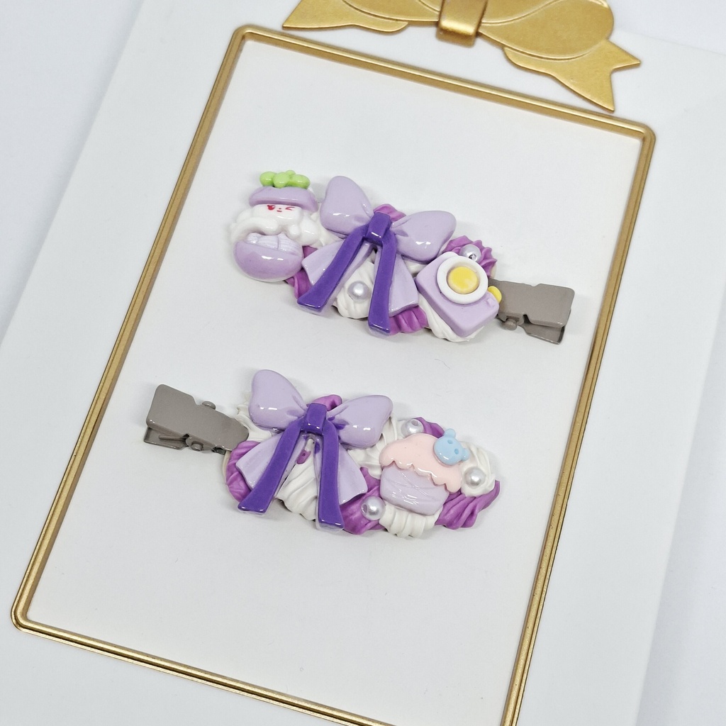 ホイップデコヘアクリップ【むらさき】
