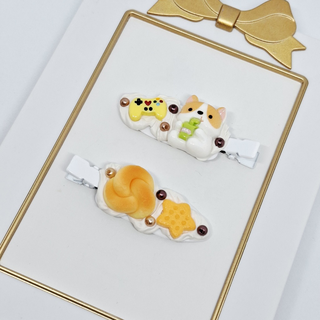 ホイップデコヘアクリップ【しろいろ その２】