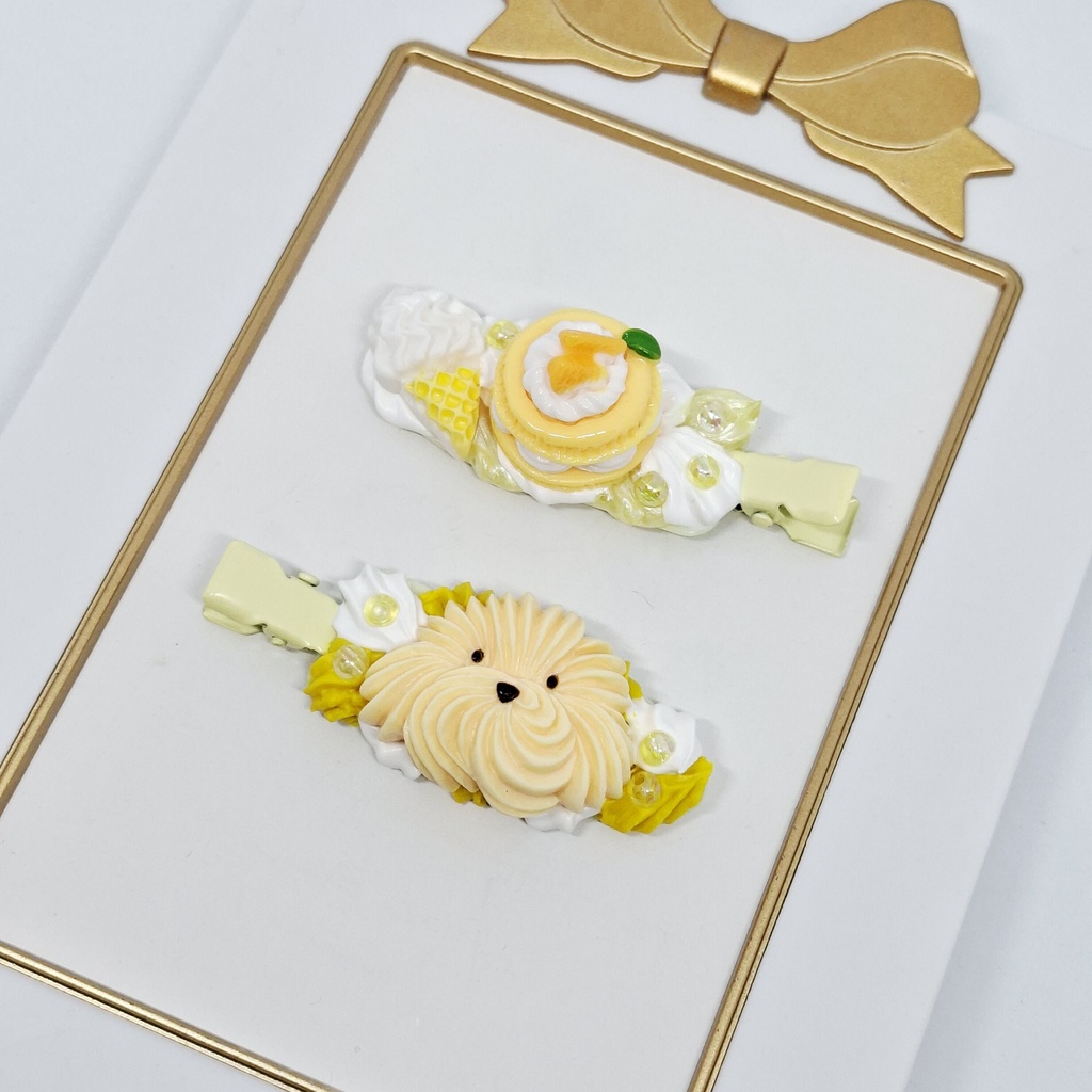 ホイップデコヘアクリップ【きいろ その２】