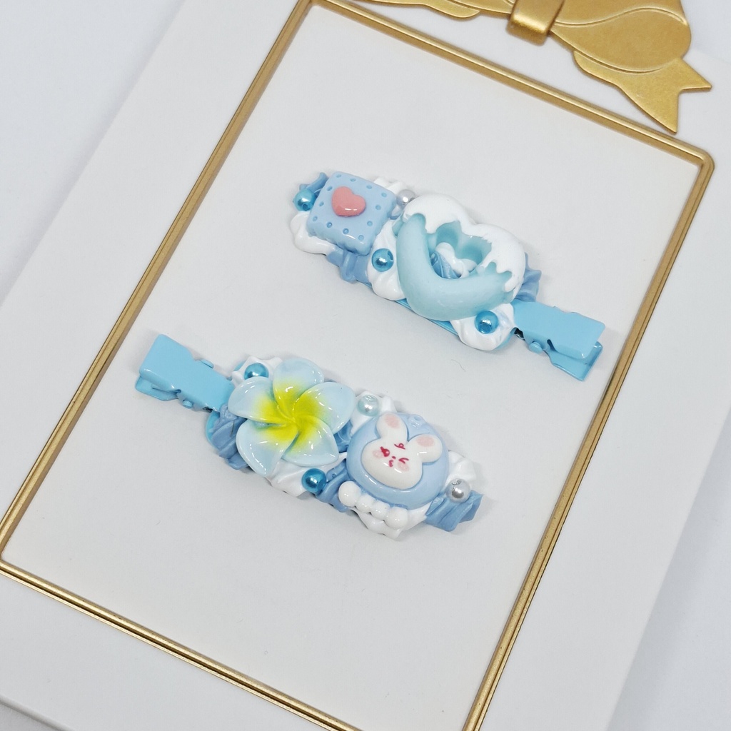 ホイップデコヘアクリップ【あおいろ その２】