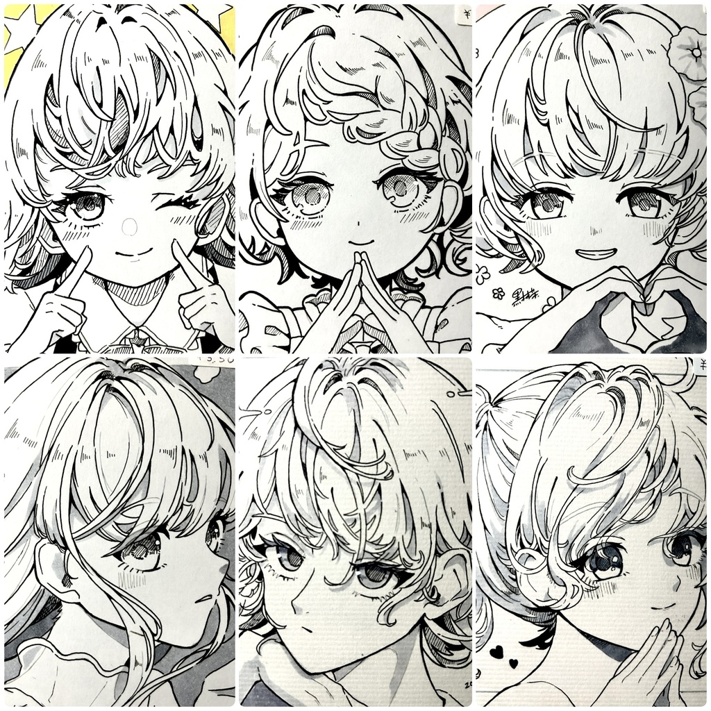 イラスト色紙（ペン画）