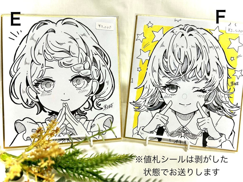 イラスト色紙(ペン画)