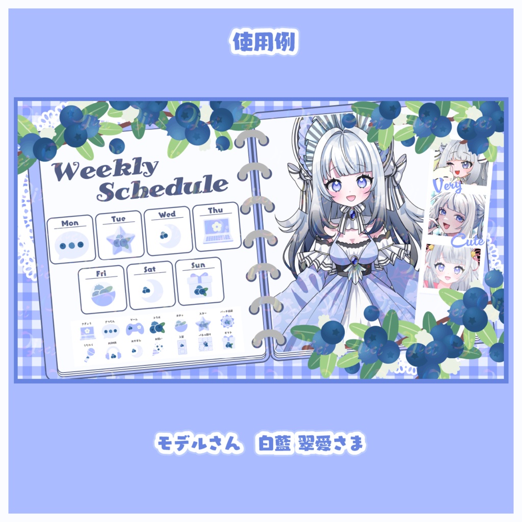 🫐【ブルーベリー】週間スケジュール素材🫐