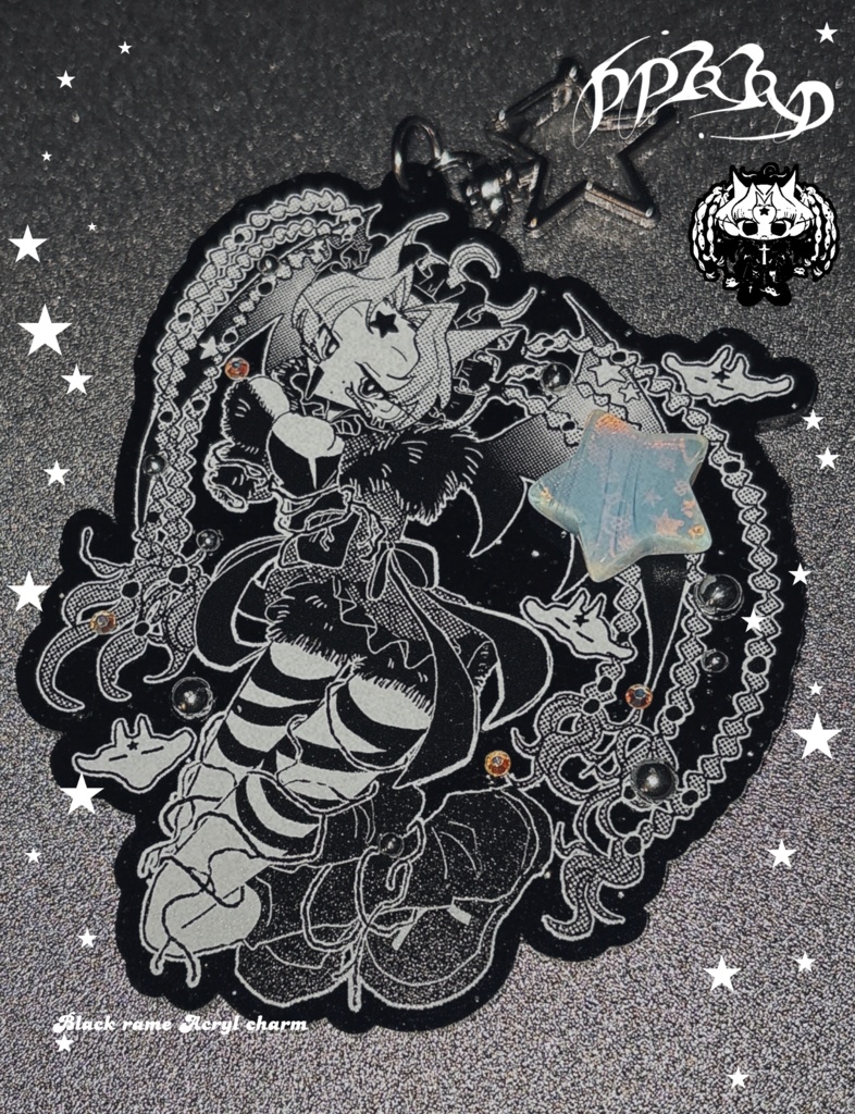 🖤ブラックラメアクキー🖤