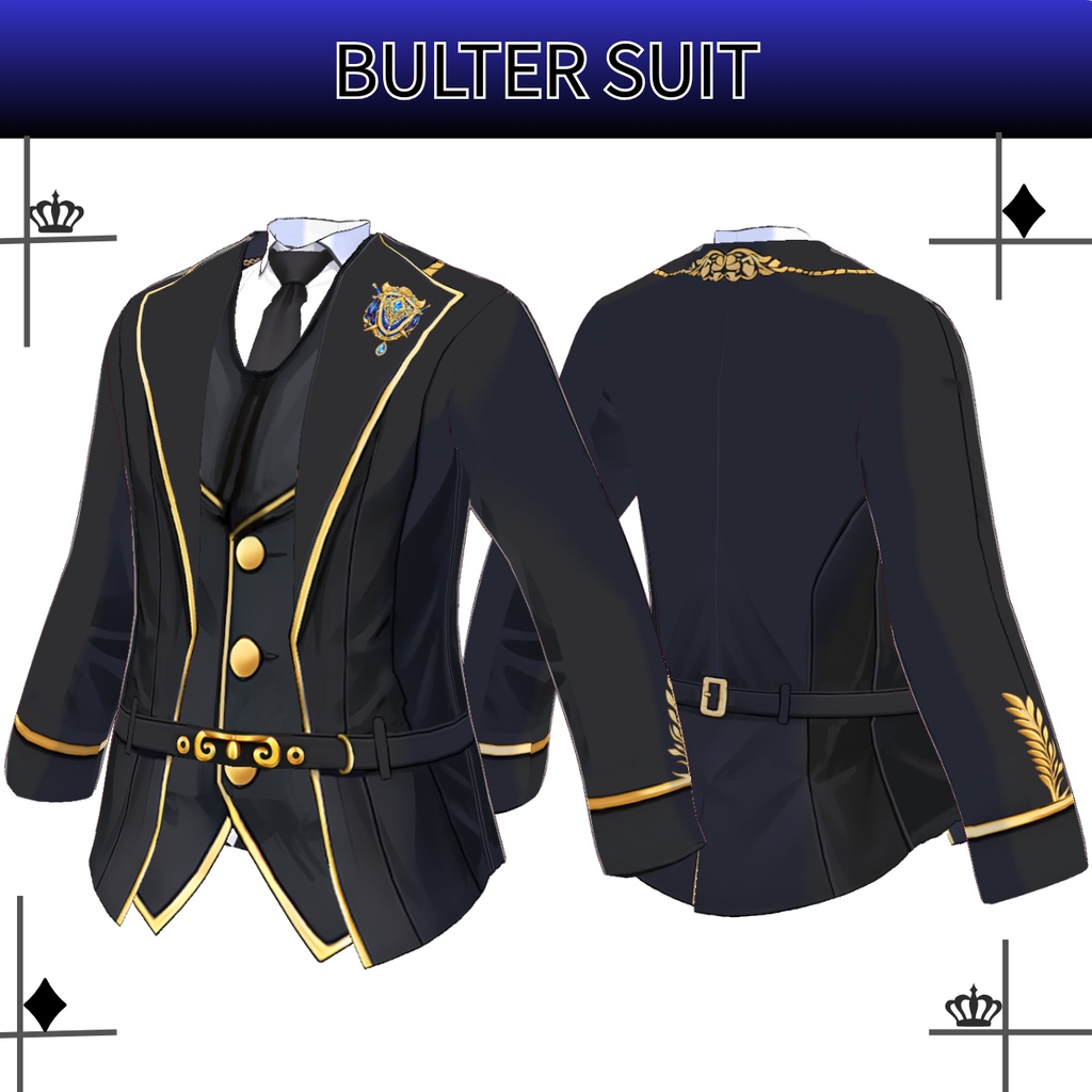 【男性モデル向け】執事服 BULTER SUIT【VRoid】