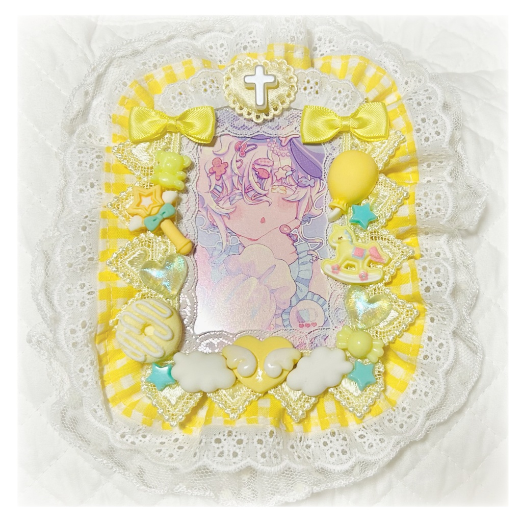 💛ギンガムチェック硬質ケース💛