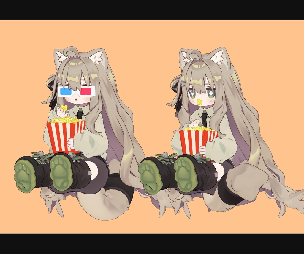 ポップコーンを食べる【5アバター対応 / エモート】