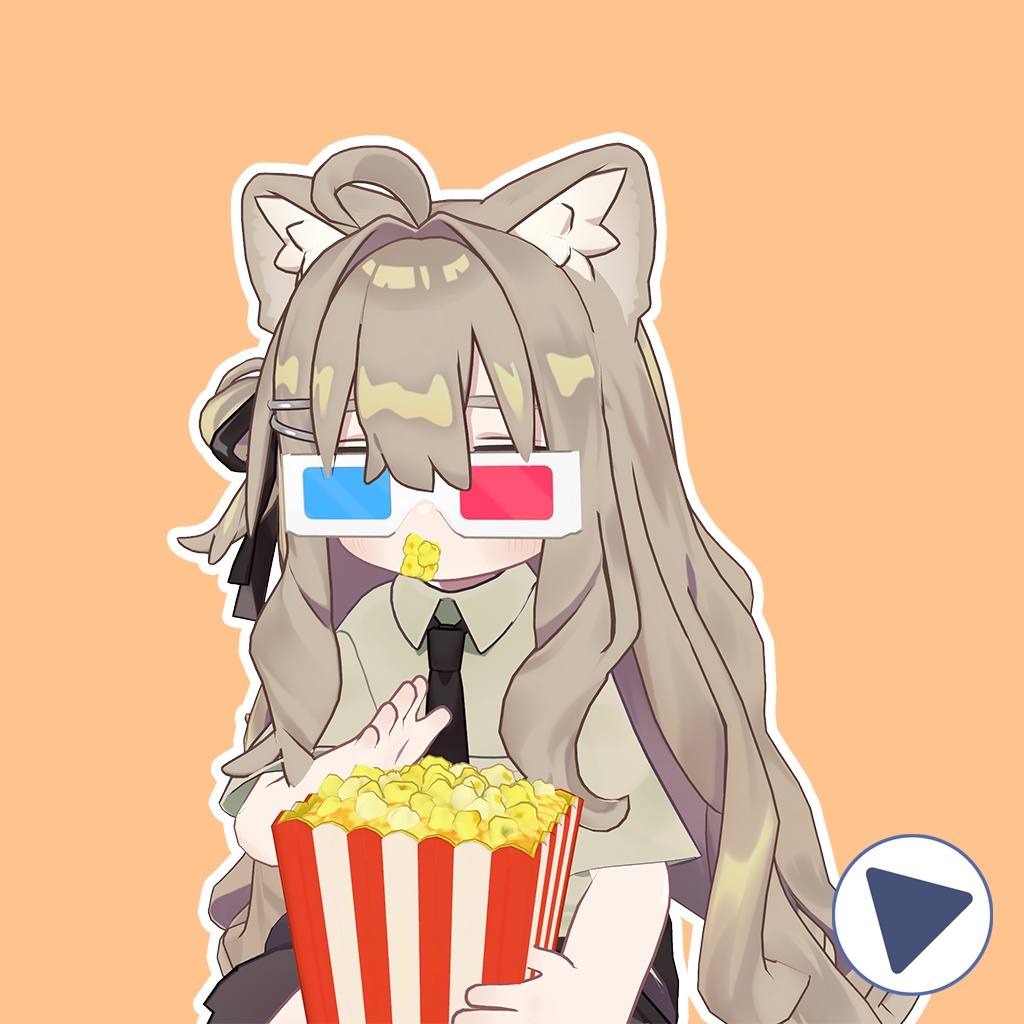 ポップコーンを食べる【5アバター対応 / エモート】