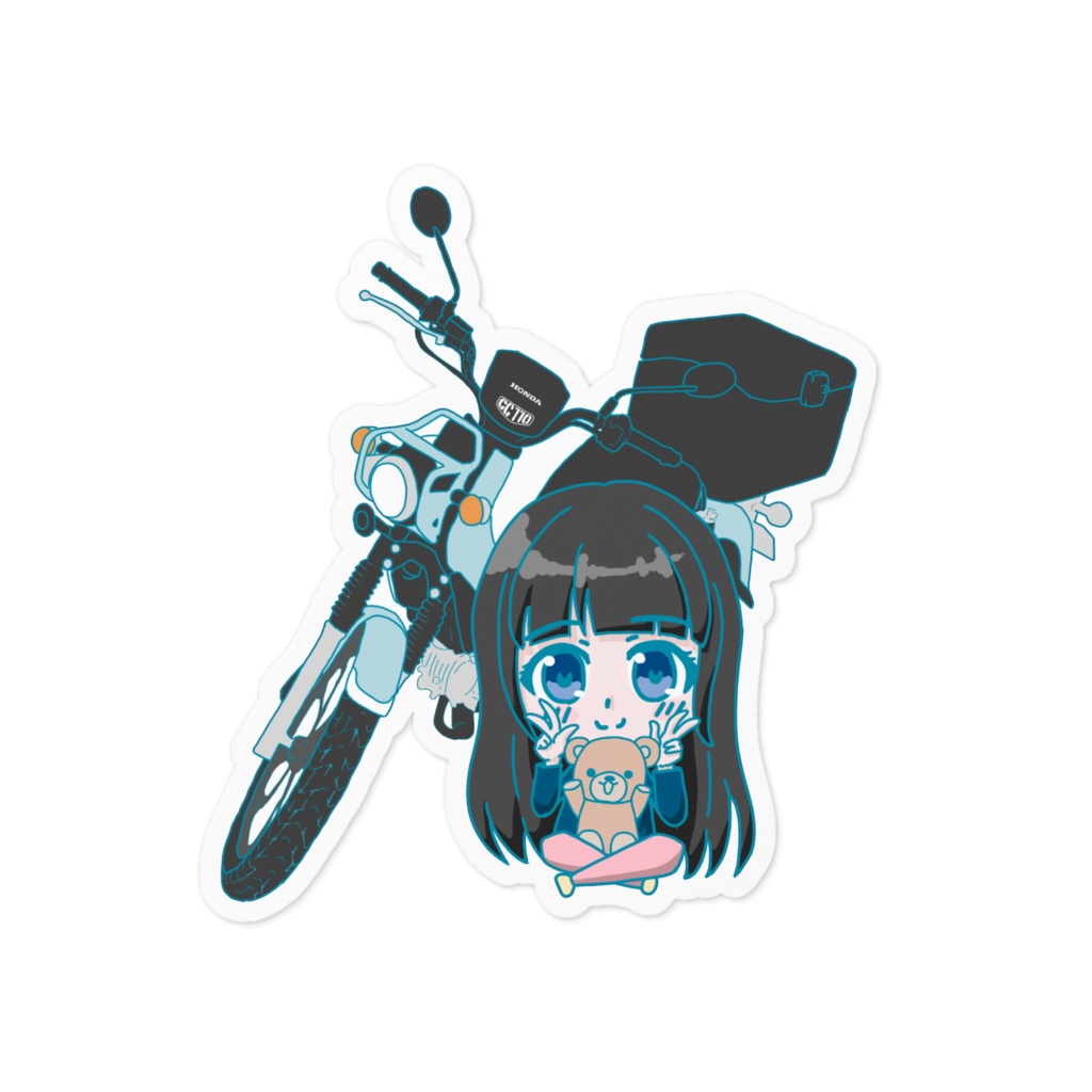 【くまの女子大生】バイク女子ステッカー