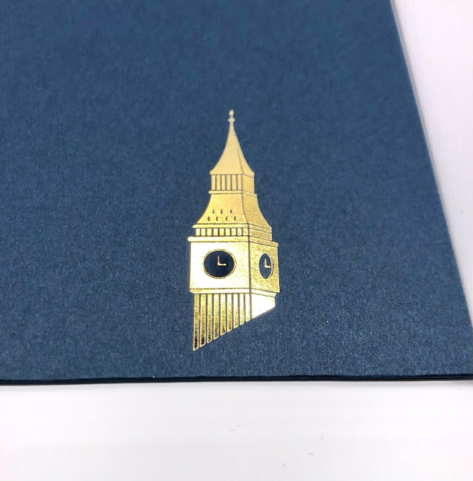 箔押しレターセット-時計台-