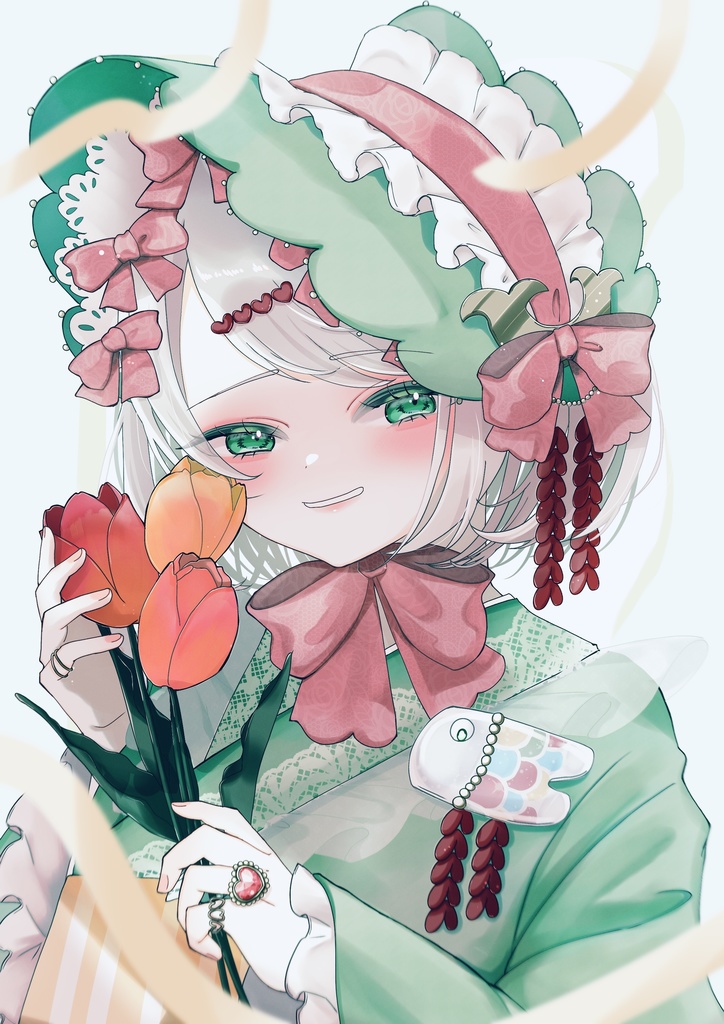 額装作品（端午とチューリップ）