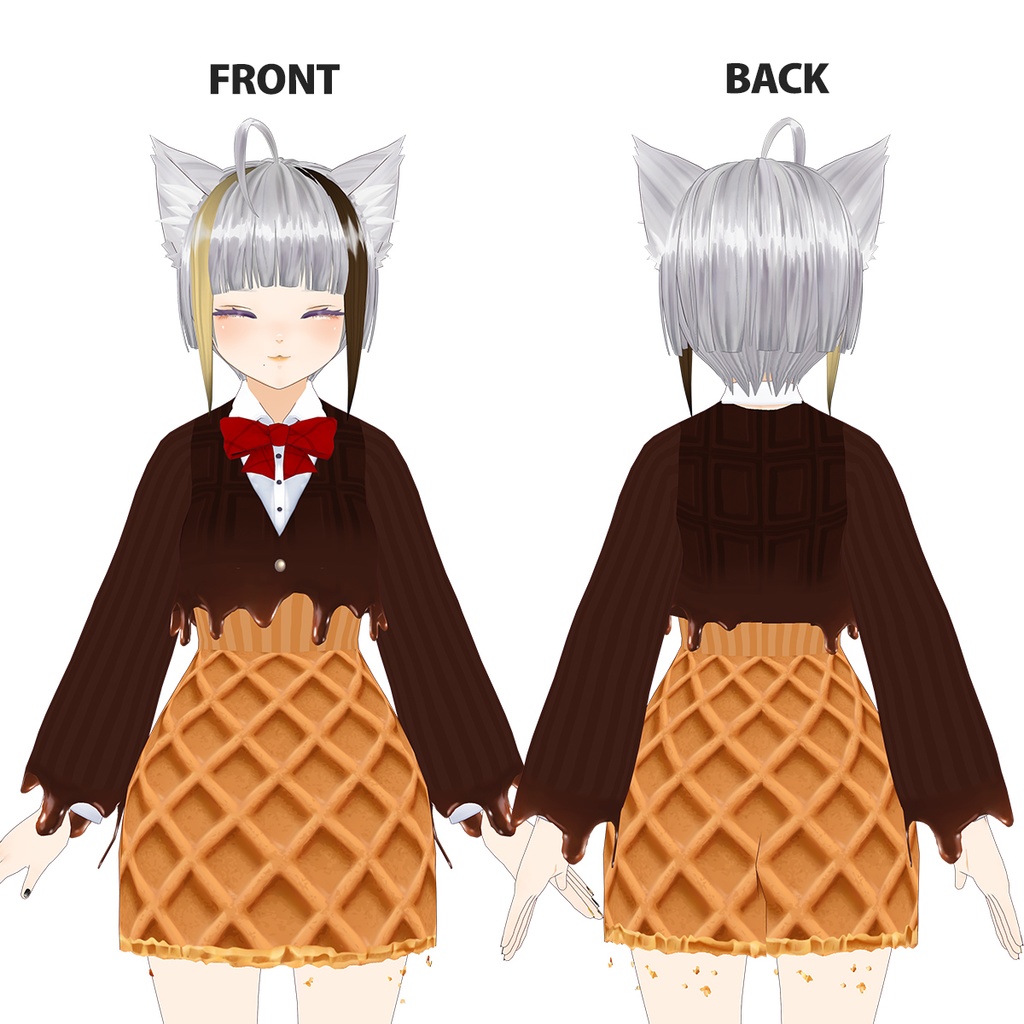 【VRoid/無料】チョコワッフルセットアップ
