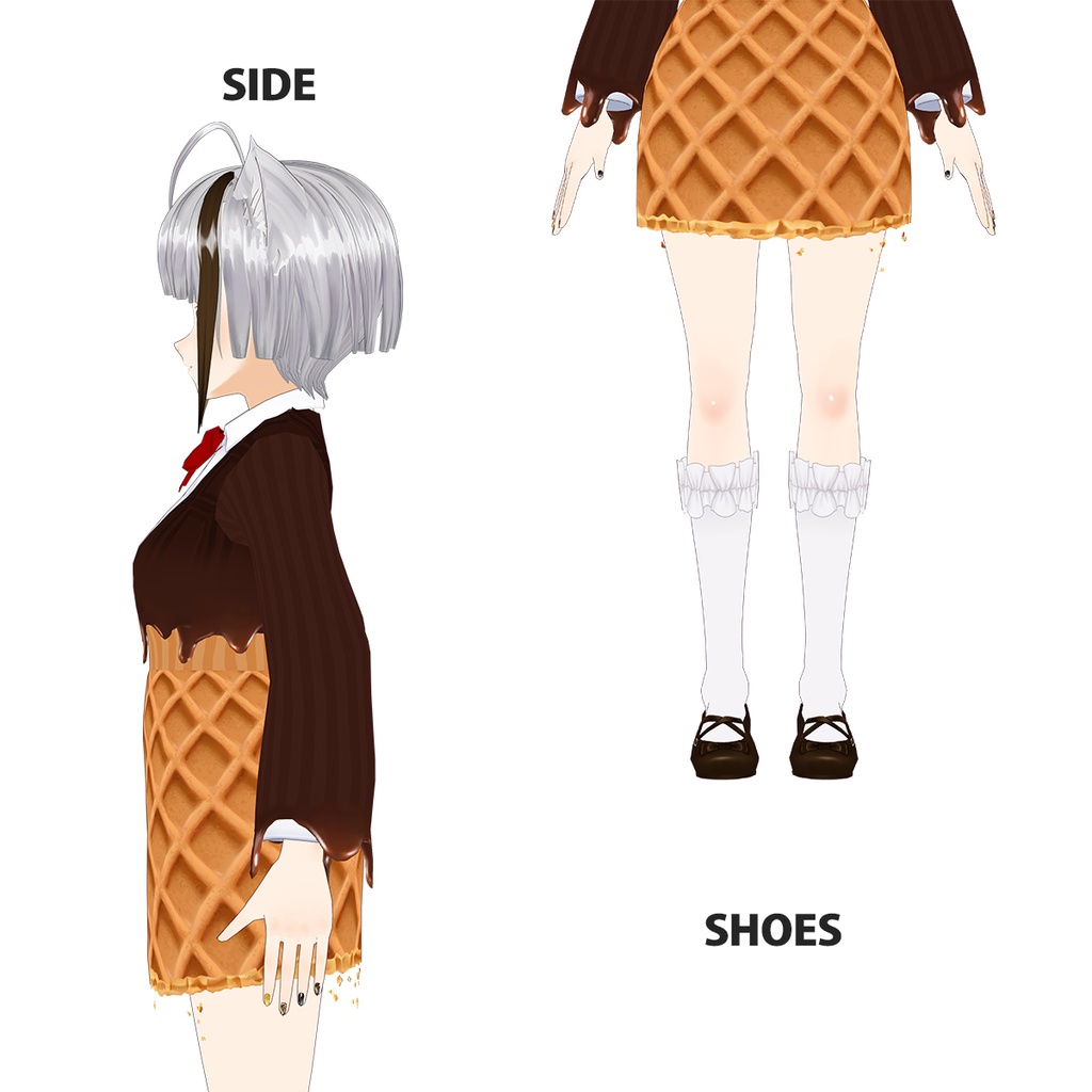 【VRoid/無料】チョコワッフルセットアップ