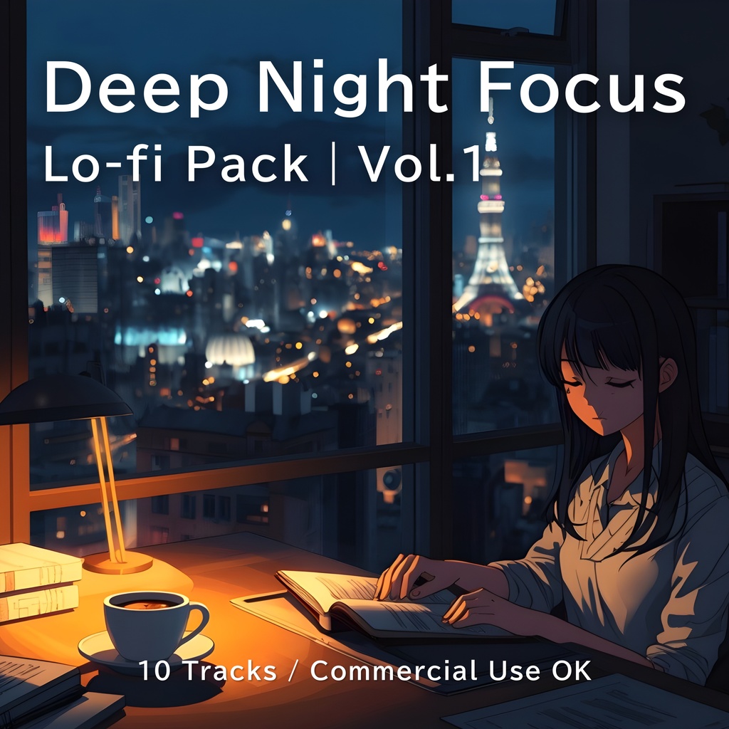 Deep Night Focus Lo-fi Pack Vol.1 (10 Tracks)|作業用BGM・配信・動画素材(商用利用OK)