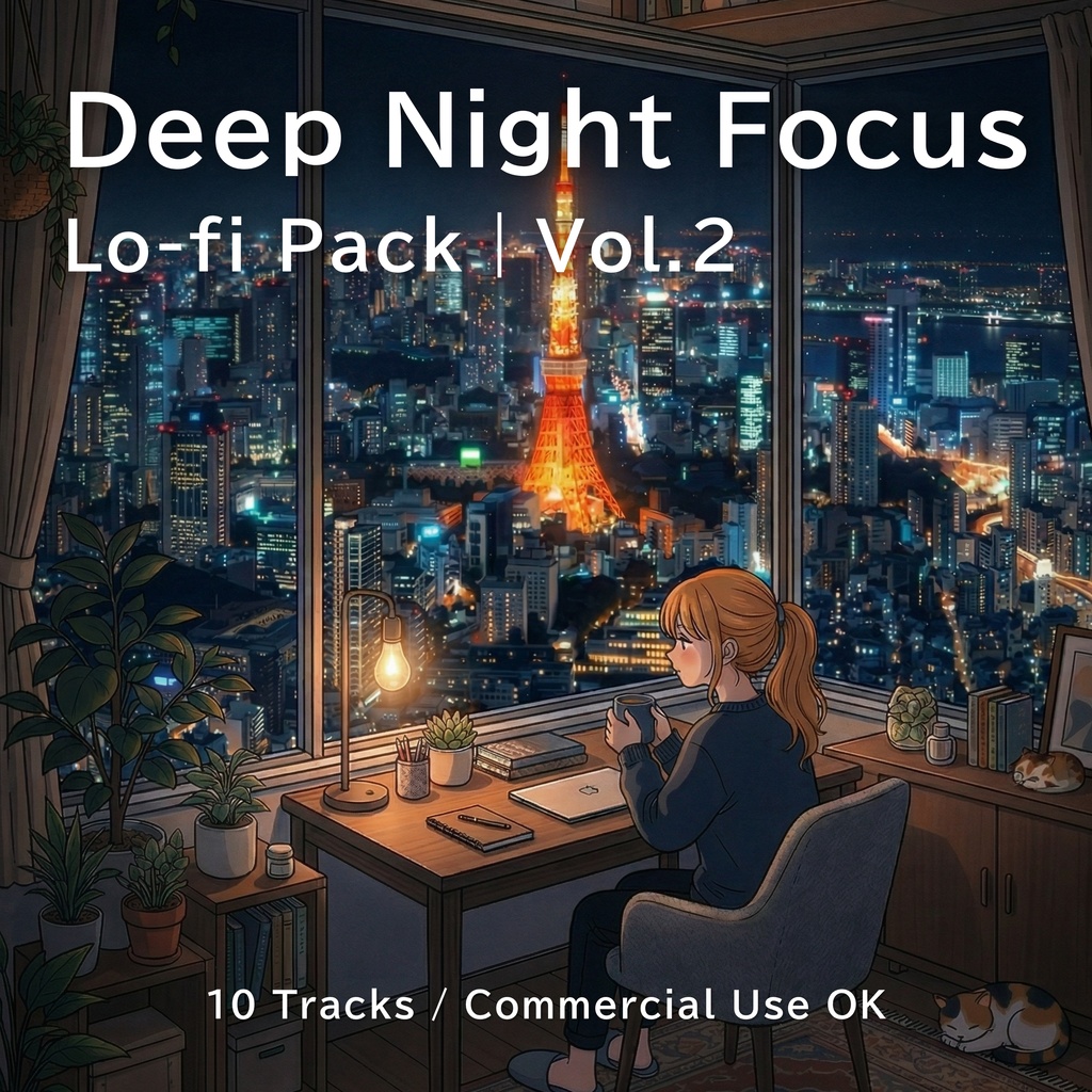 Deep Night Focus Lo-fi Pack Vol.2 (10 Tracks)｜作業用BGM・配信・動画素材（商用利用OK）