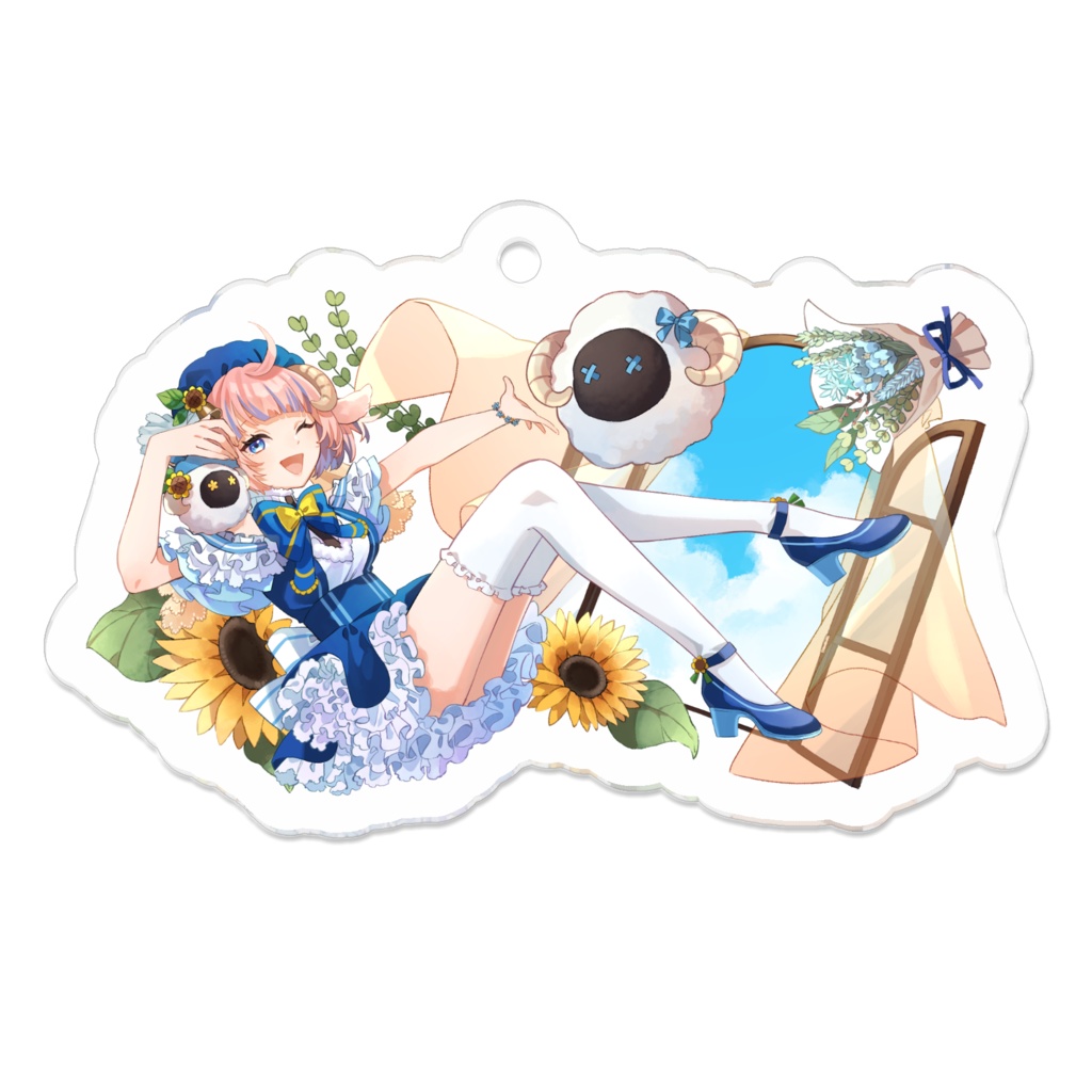 夏雲メーレイ アクリルキーホルダー背景つき(コーティング)