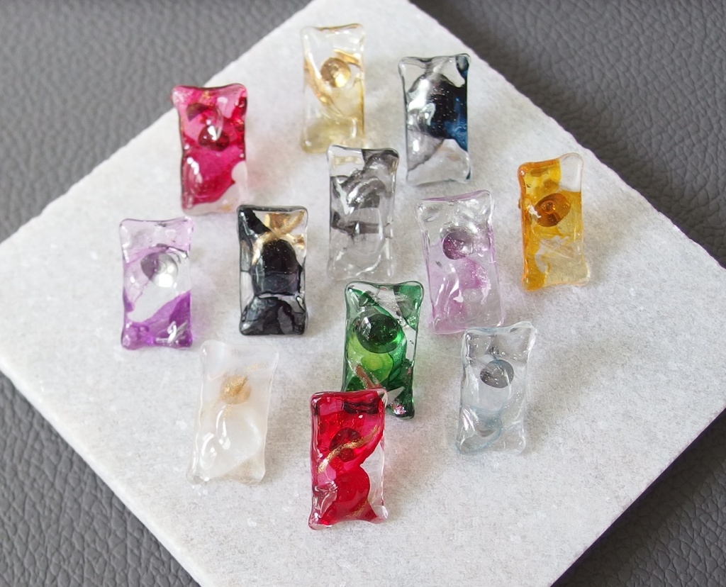 【龍如】インクアートクリアピアス