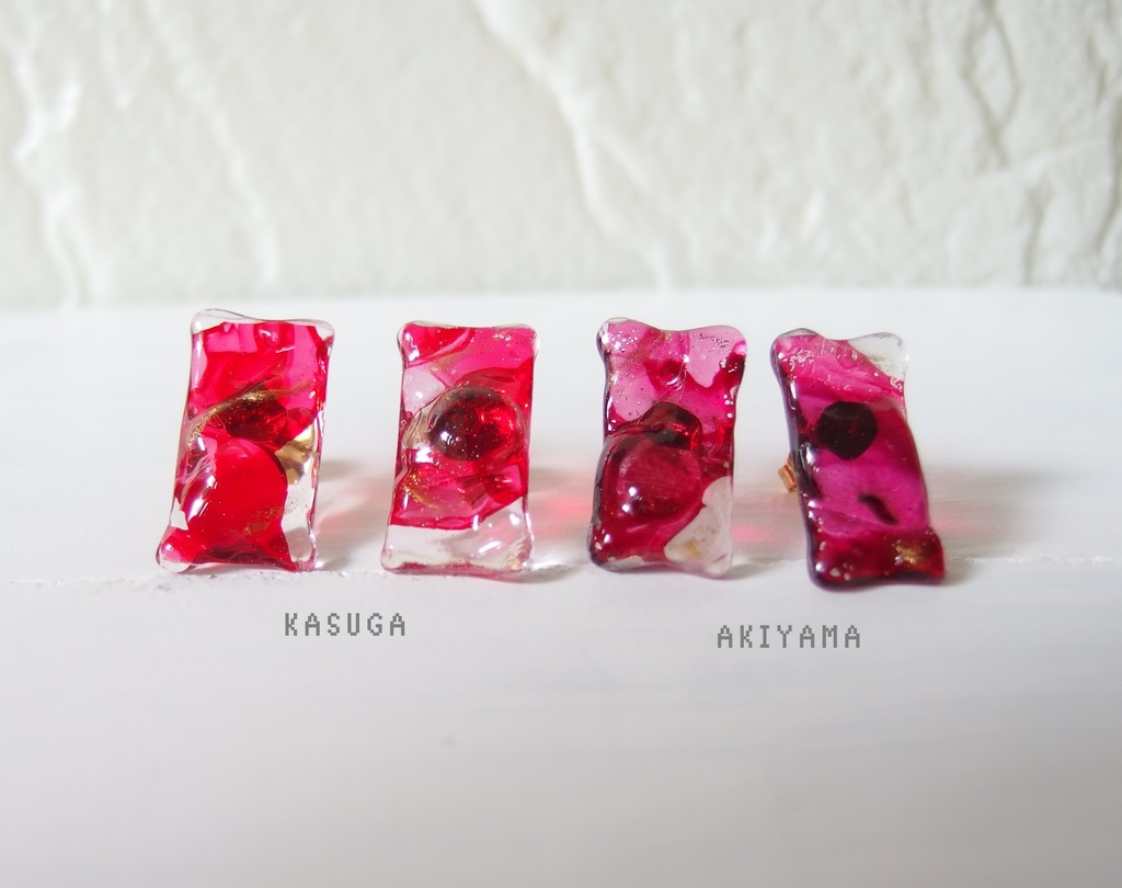 【龍如】インクアートクリアピアス