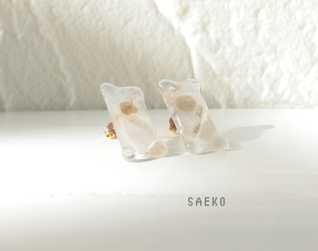 【龍如】インクアートクリアピアス