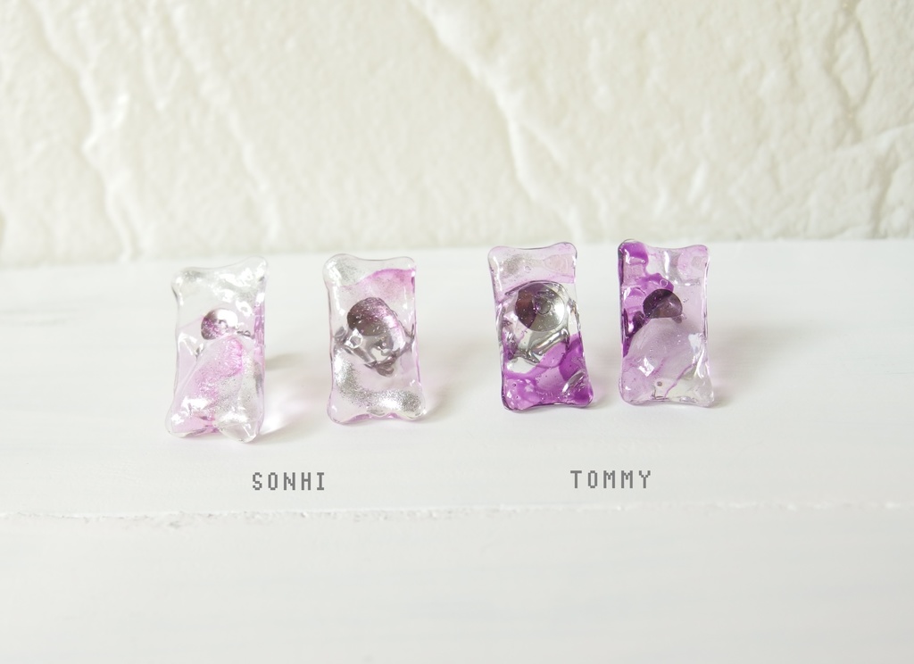 【龍如】インクアートクリアピアス