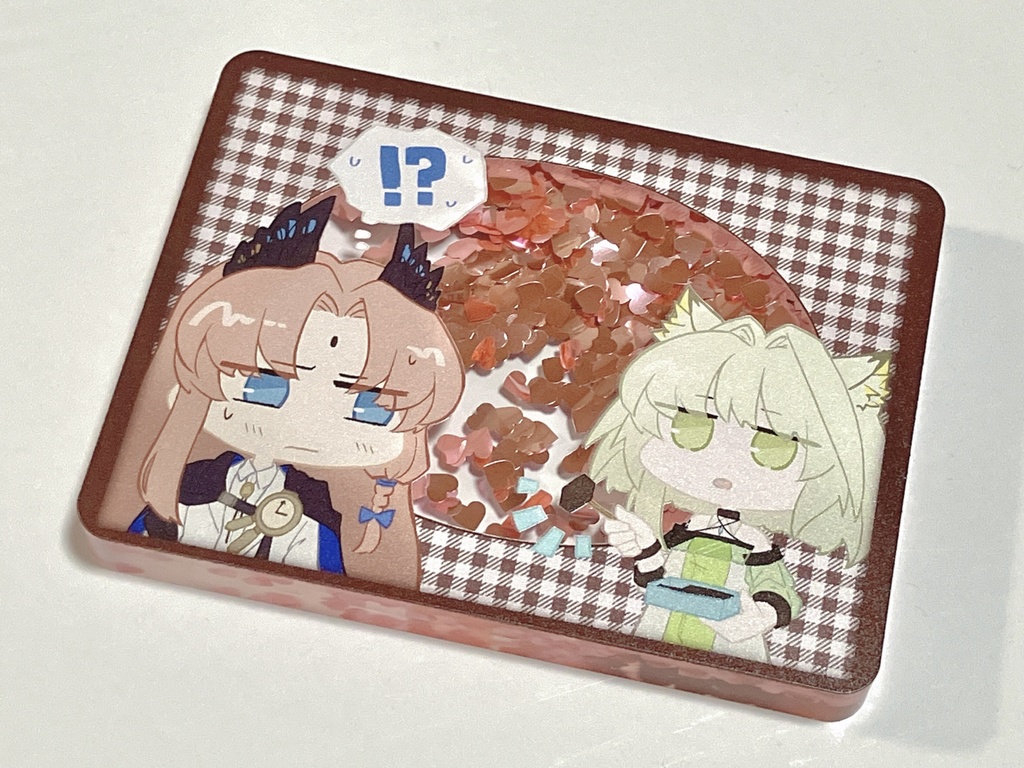 アクリルブロック（ハートグリッター入り）