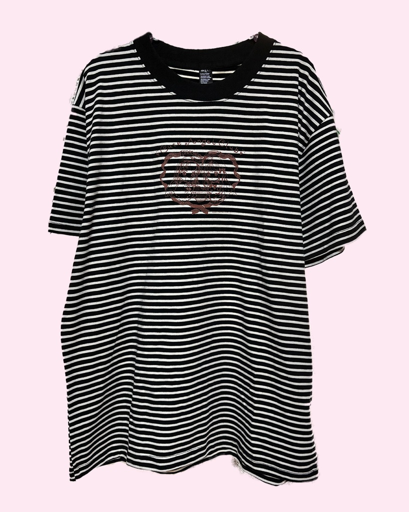 シルクスクリーンプリント Tシャツ【満田×慈愛李在】ボーダー