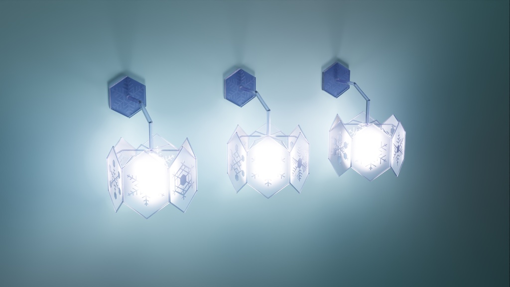 3D 雪の結晶ランプ