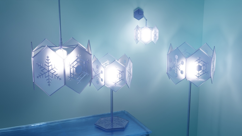 3D 雪の結晶ランプ