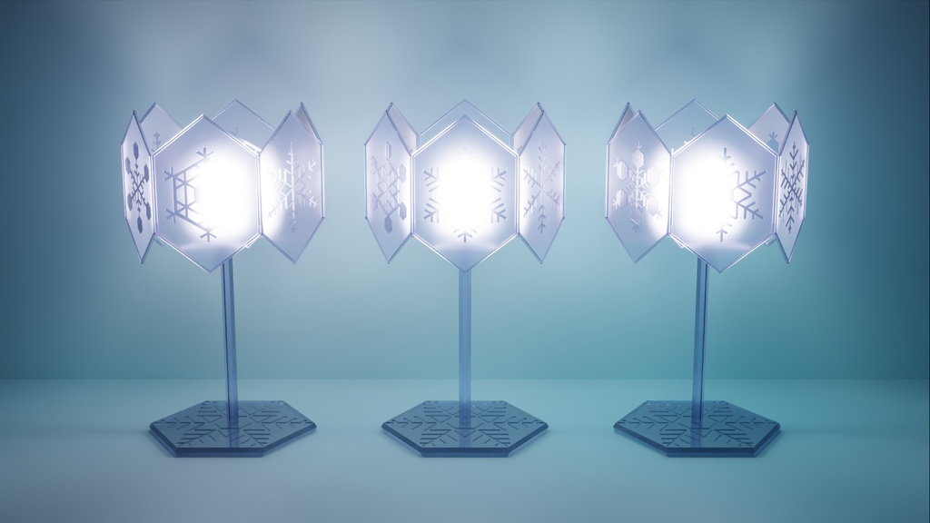 3D 雪の結晶ランプ