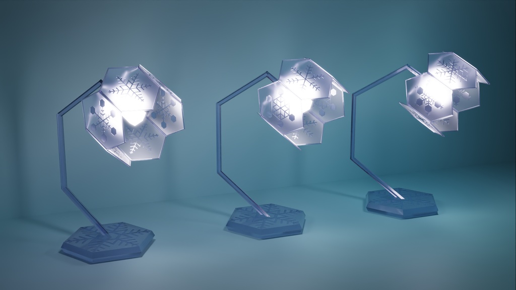 3D 雪の結晶ランプ