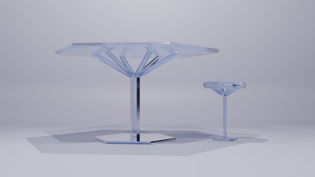 3D 雪の結晶テーブル & 椅子