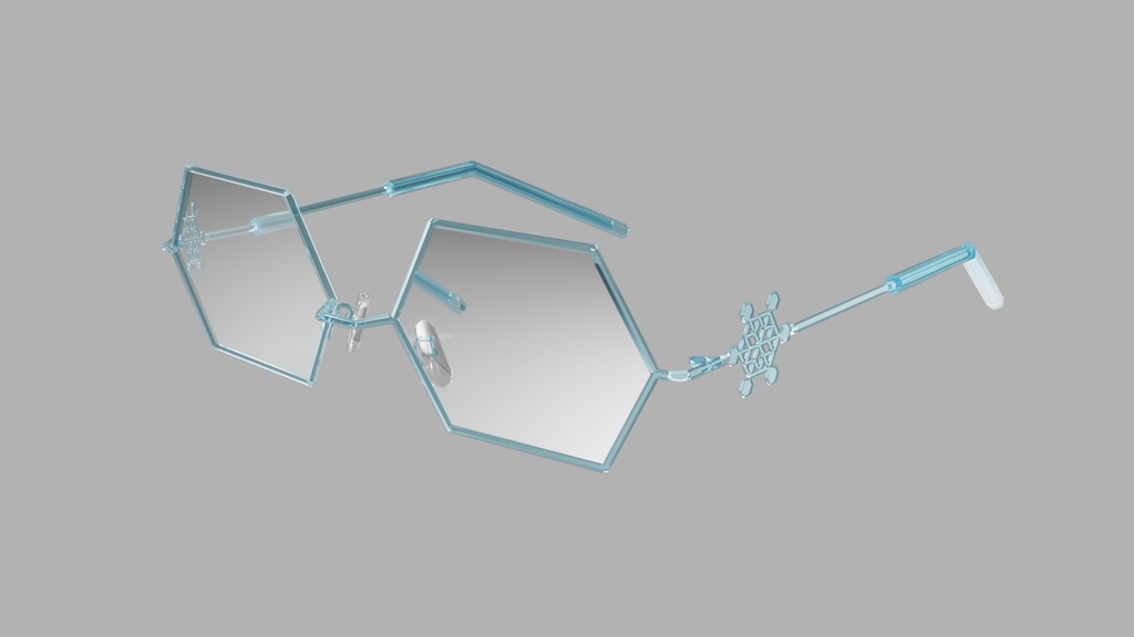 雪の結晶めがね 【リム3種類×テンプル10種類】