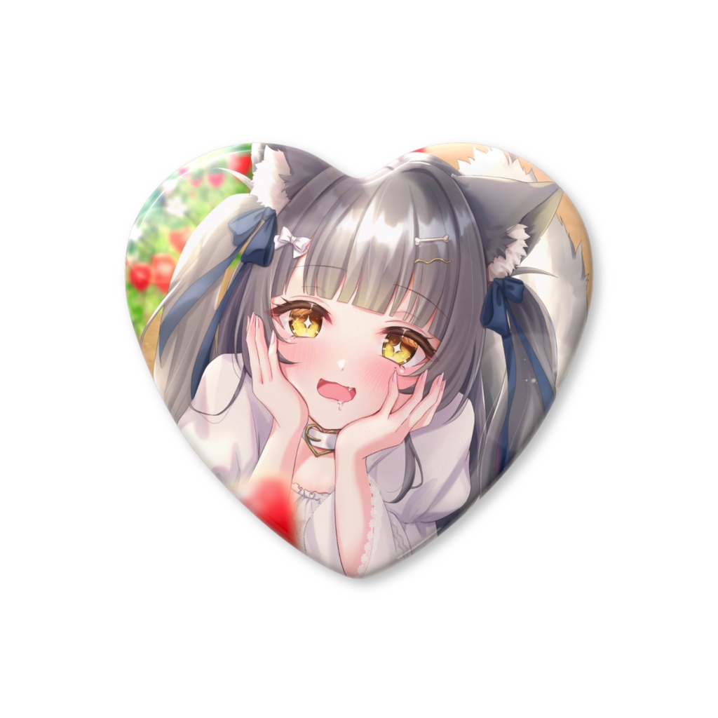 ハート型缶バッジ