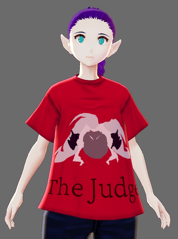 Helltaker Judge T-Shirt for MMD, Vroid, and VRChat