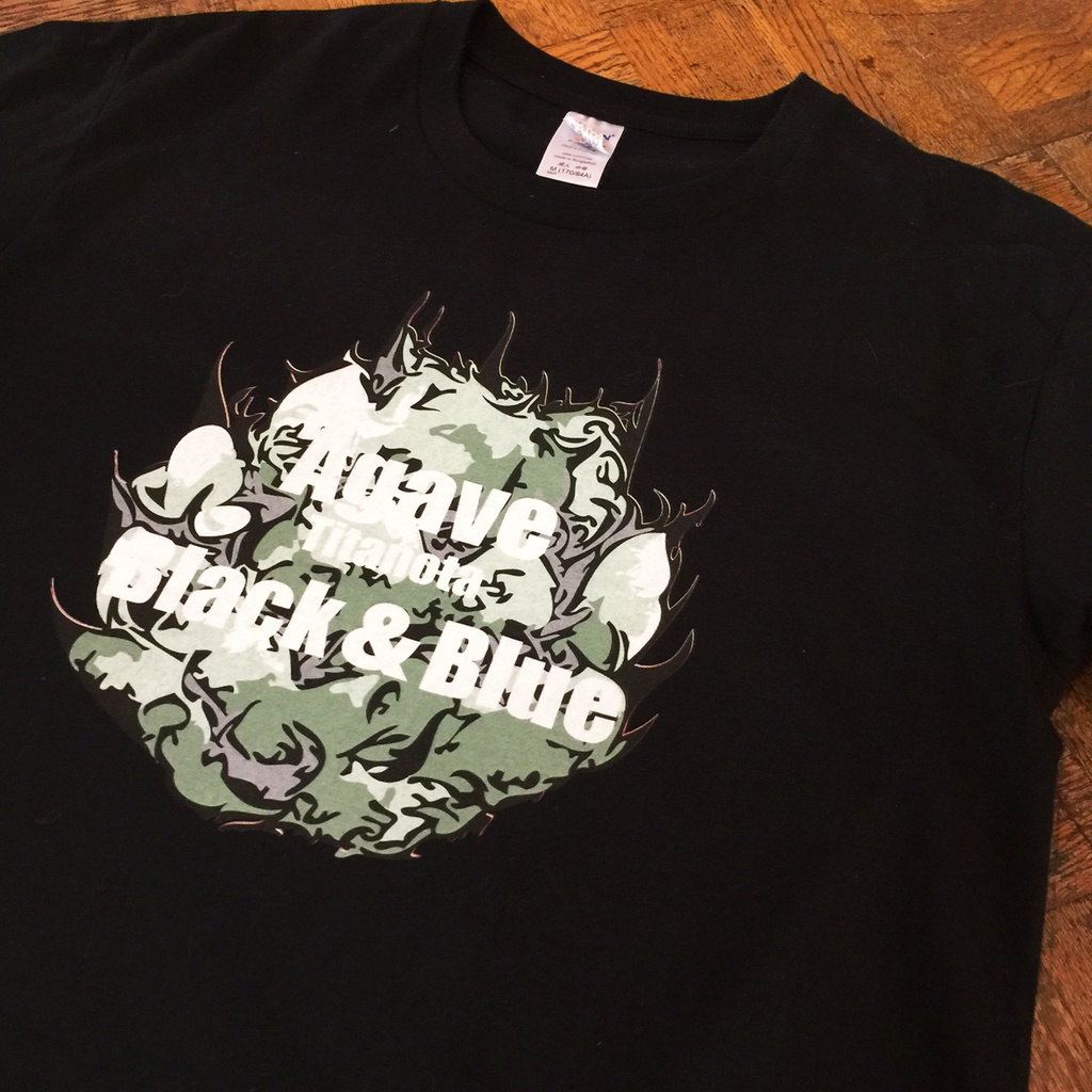 アガベイラストTシャツ(チタノタ BB・ Agave titanota Black And Blue)ブラック