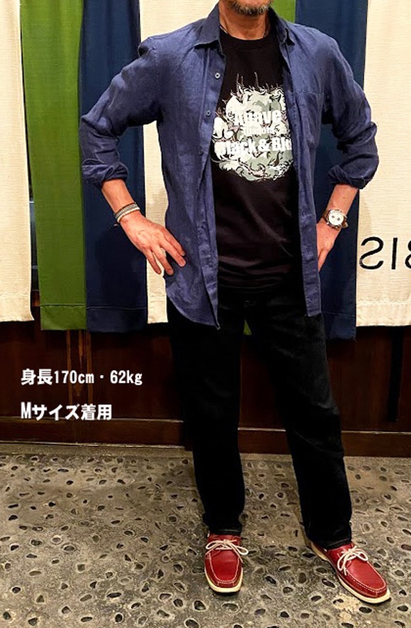 アガベイラストTシャツ(チタノタ BB・ Agave titanota Black And Blue)ブラック