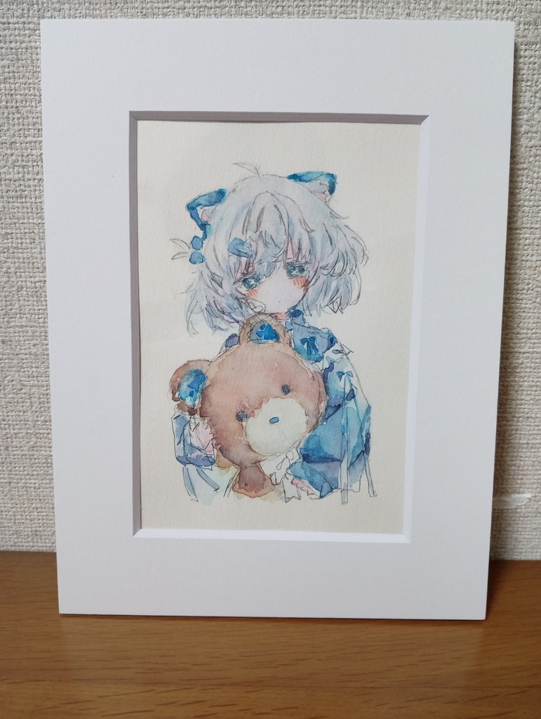 オリジナル水彩原画「くまさん」