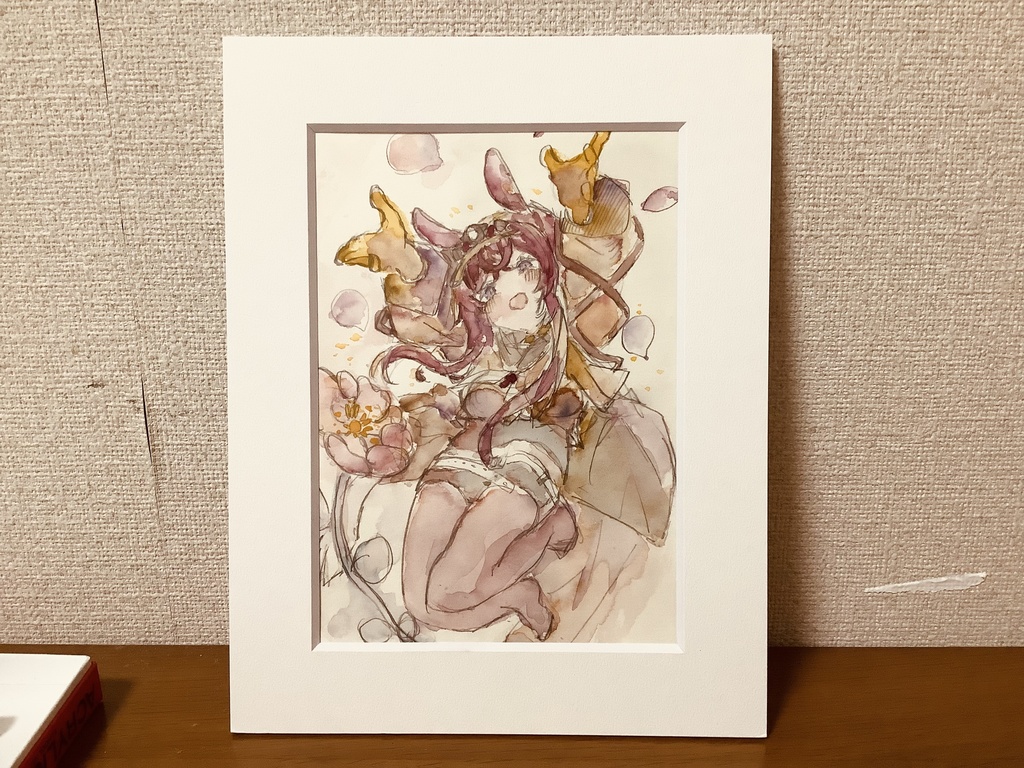 アークナイツ　レイ「うさぎが咲う」水彩原画