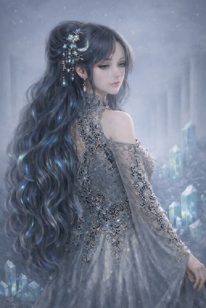 ラブラドライトの輝き｜直感と神秘の女神アート