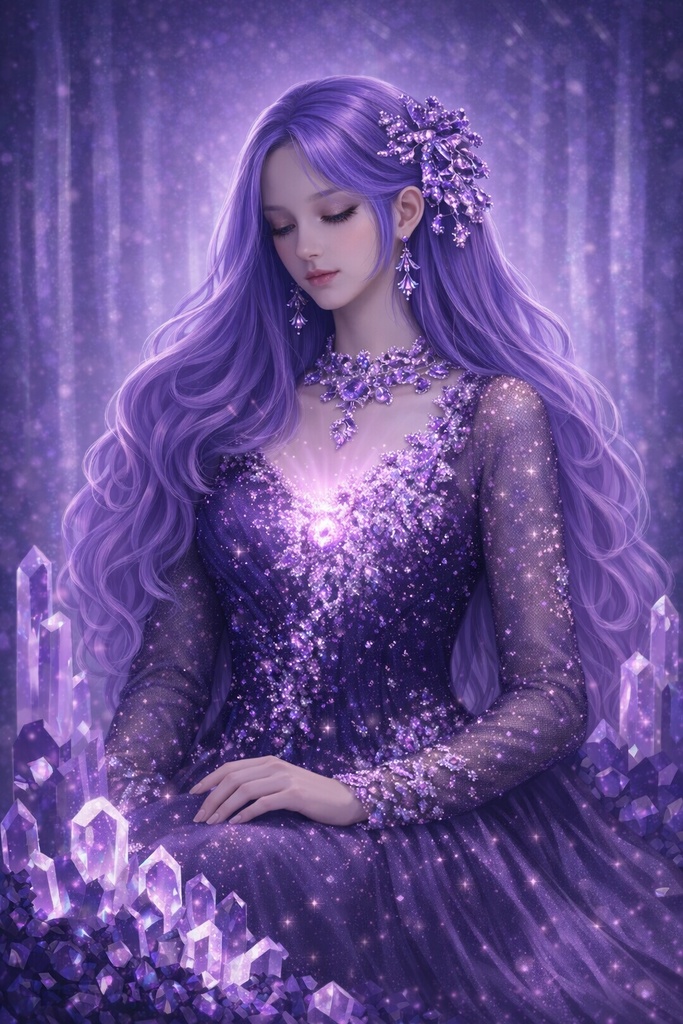 アメジストの光｜癒しと神秘の幻想アート