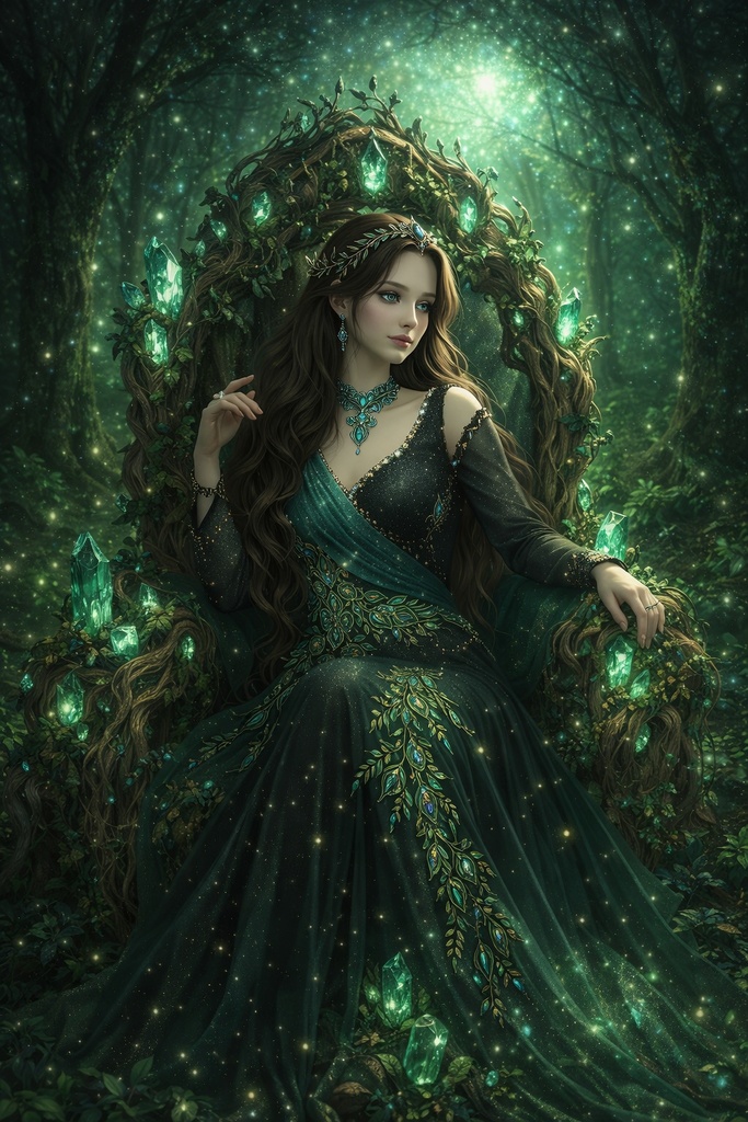 エメラルドの調和｜森の癒しの幻想アート