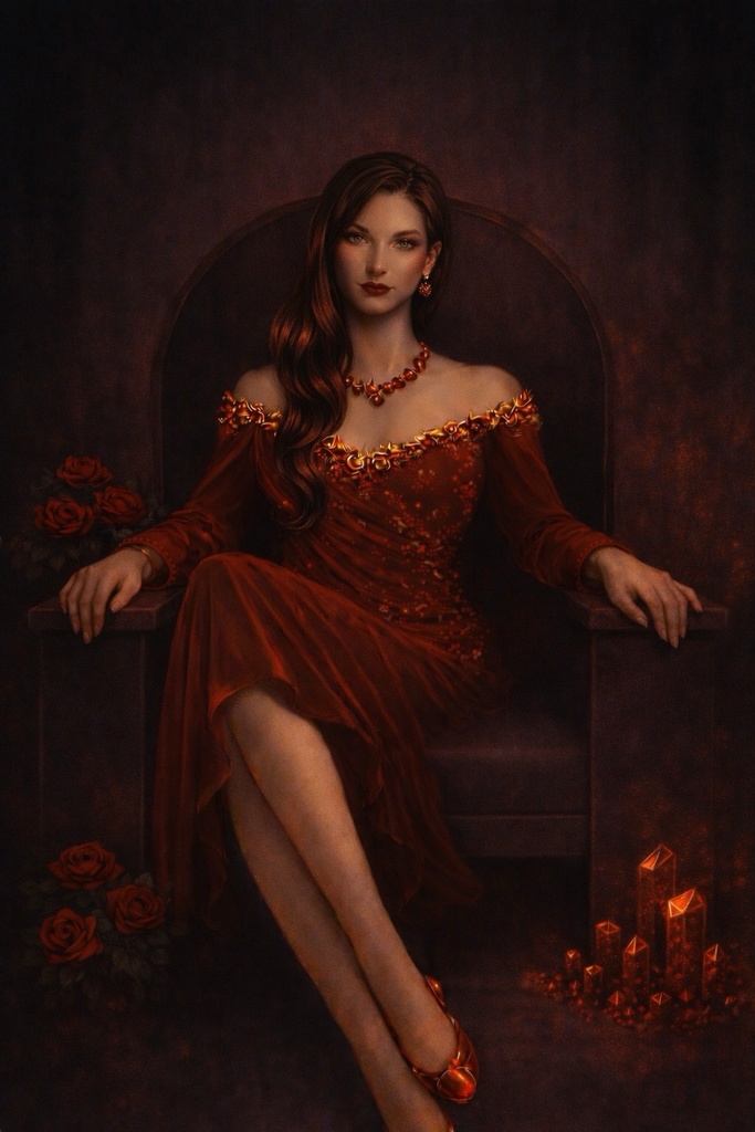 ガーネットの意志｜深紅の幻想アート