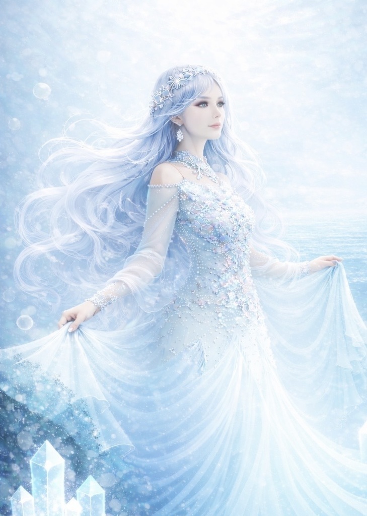 アクアマリンの自由｜海風に舞う幻想アート