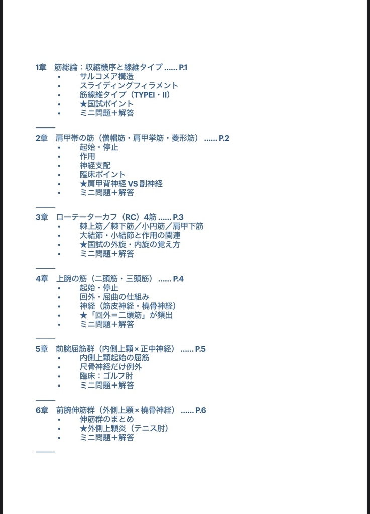 PT・OT国試対策 解剖学《筋》完全まとめ — 作用・起始停止・神経支配・国試頻出ポイント —