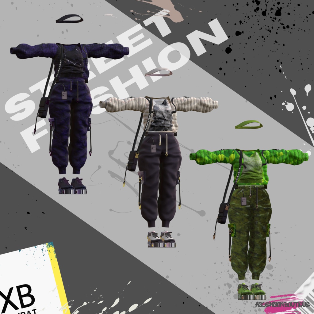 【複数アバター対応】ストリートウェアアルファ・Streetwear Alphα