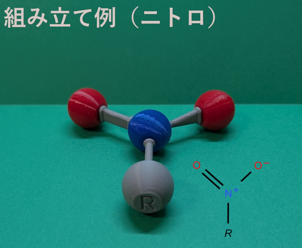 【3Dデータ】原子ブロック - ニトロ・スルホニル