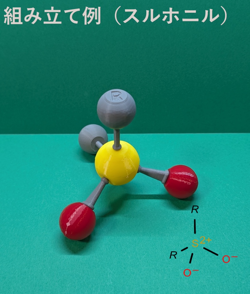 【3Dデータ】原子ブロック - ニトロ・スルホニル