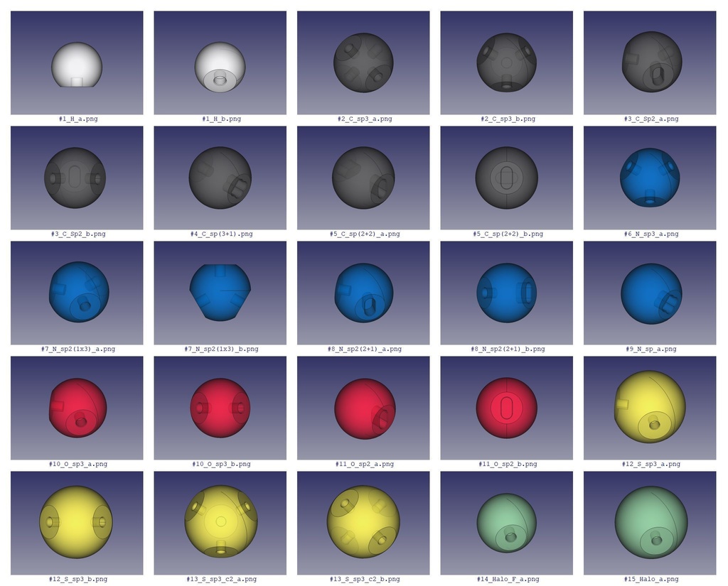 【3Dデータ】原子ブロック - セット