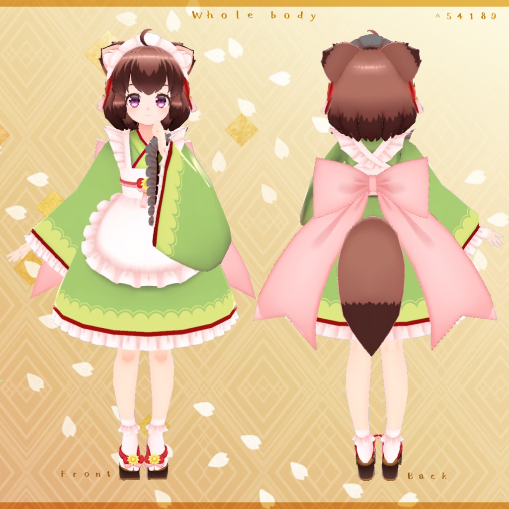 オリジナル3Dモデル●ぽんみつ狸娘●v2.03【Avatars3.0版】