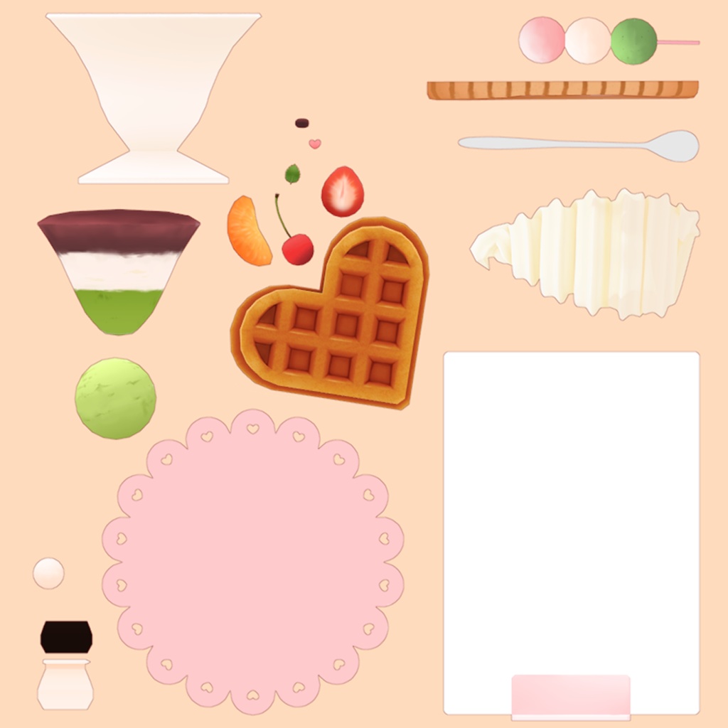 【3Dモデル】ぽんみつパフェv1.00